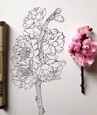 Цветы гелевой ручкой