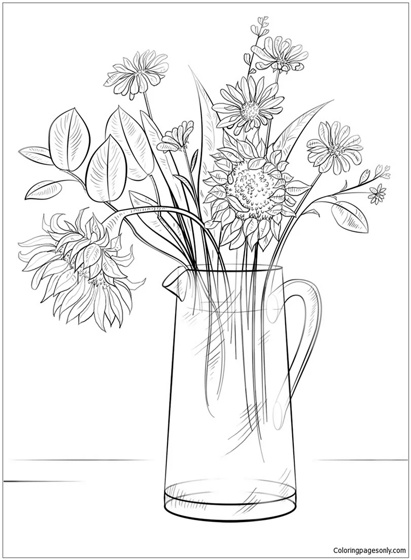 Букет карандашом легко. Цветы в вазе для срисовки. Эскиз натюрморта с цветами. Цветы рисунок карандашом. Натюрморт цветы карандашом.