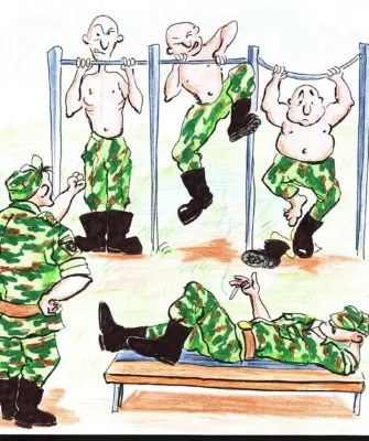 Военные сборы карикатура