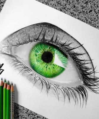 Зеленые глаза нарисованные