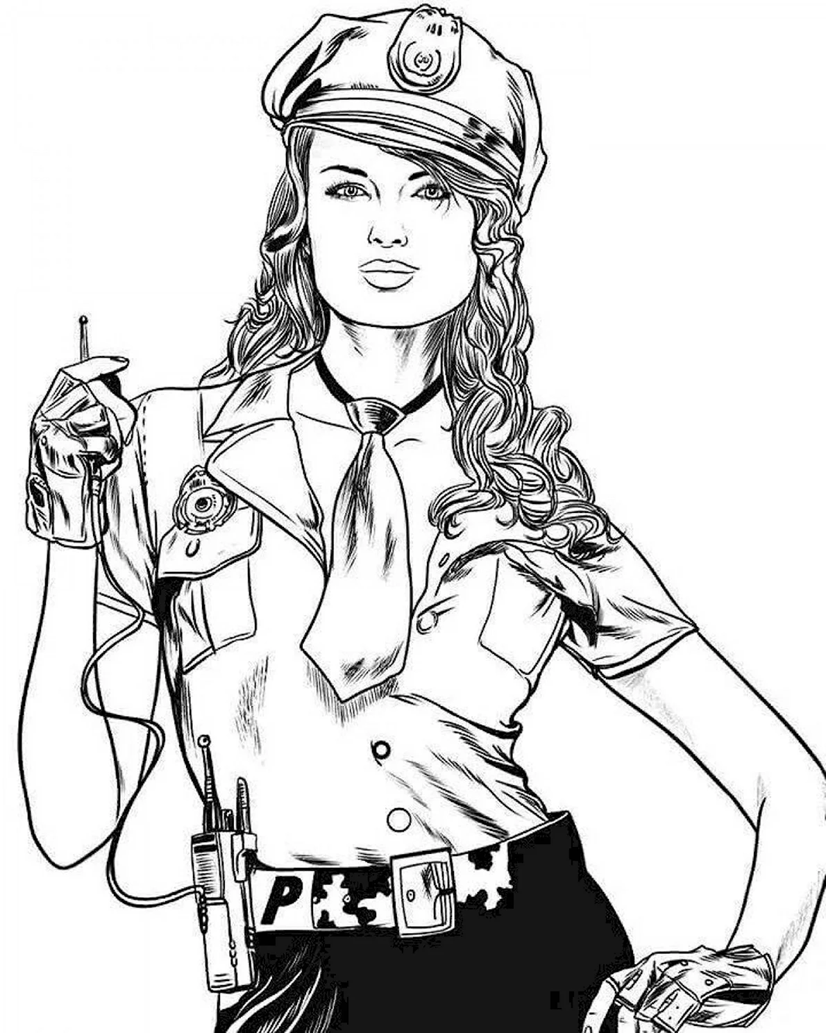 Женщина полицейский арт