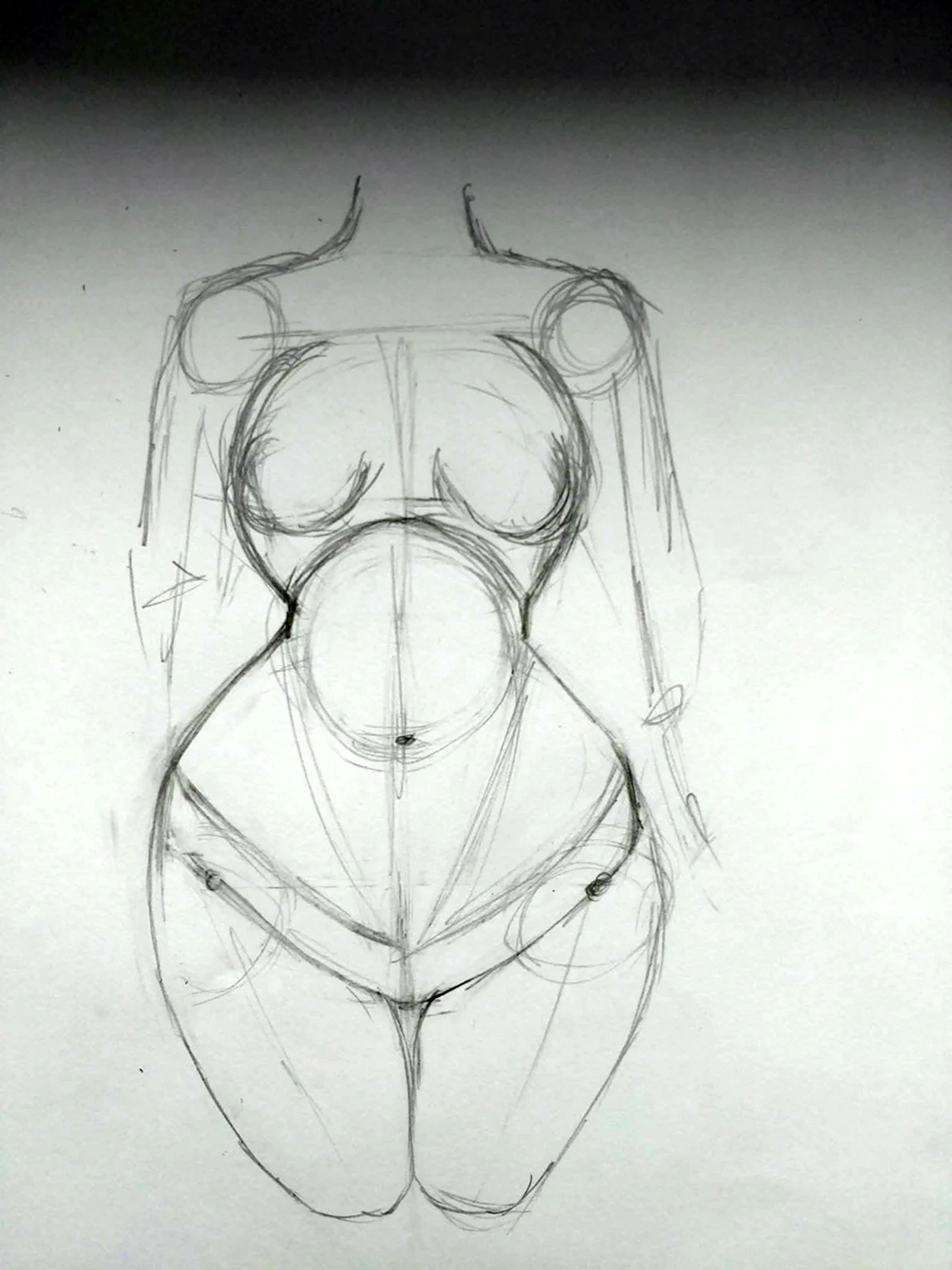 Женское тело рисунок карандашом