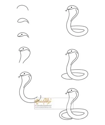 Змея пошаговое рисование