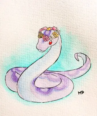 Змея рисунок для срисовки легкие