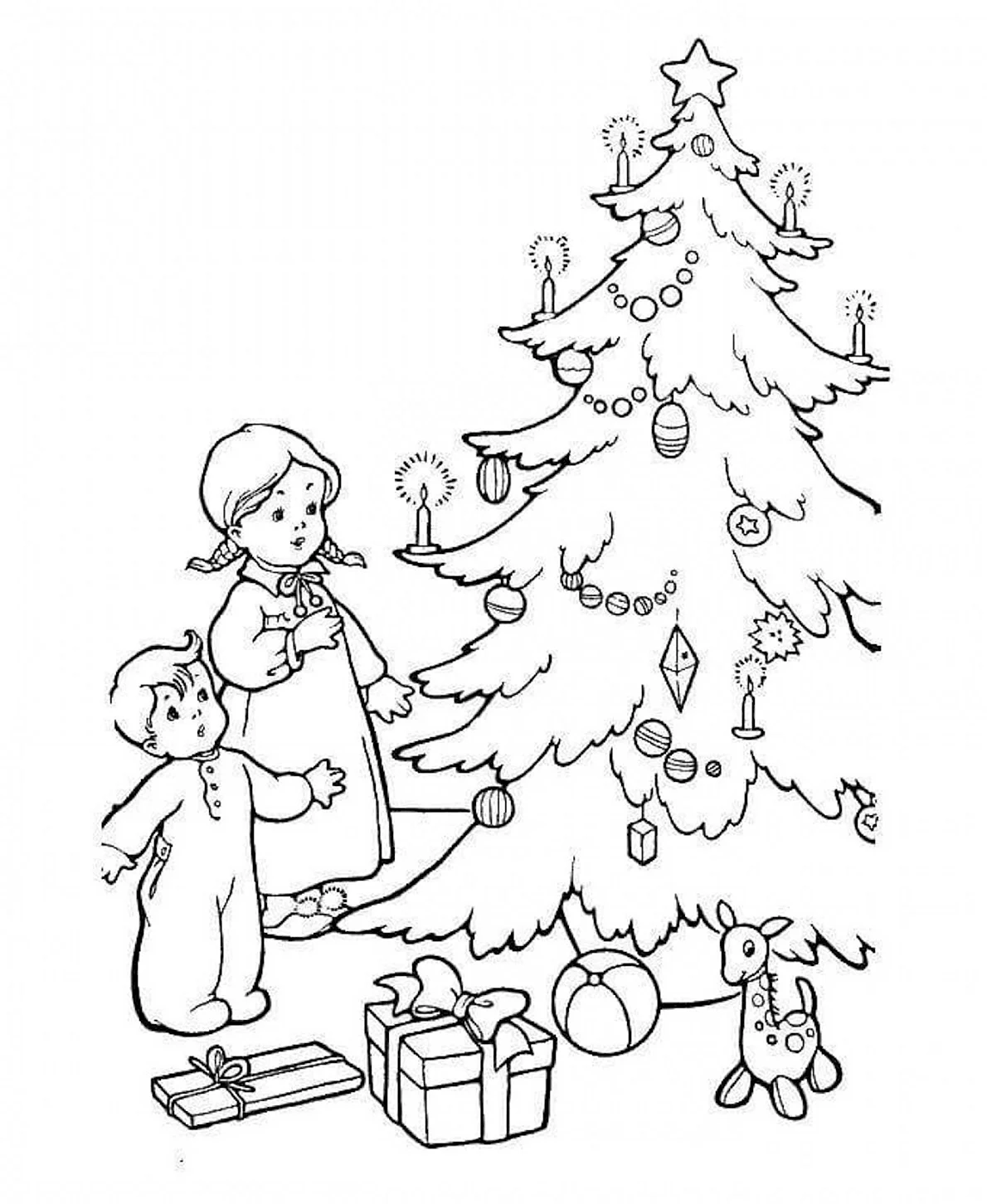 Рисунки карандашом про новый год для детей (28 шт)